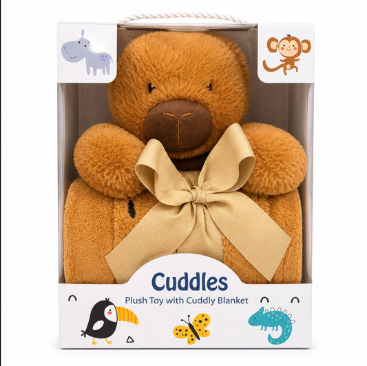 Cuddles Teddy Bear & Blanket Set