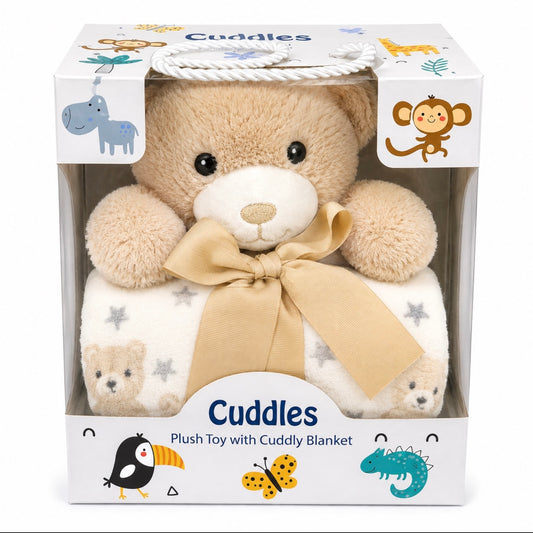Cuddles Teddy Bear & Blanket Set