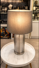 Silver Ribbed Table Lamp
