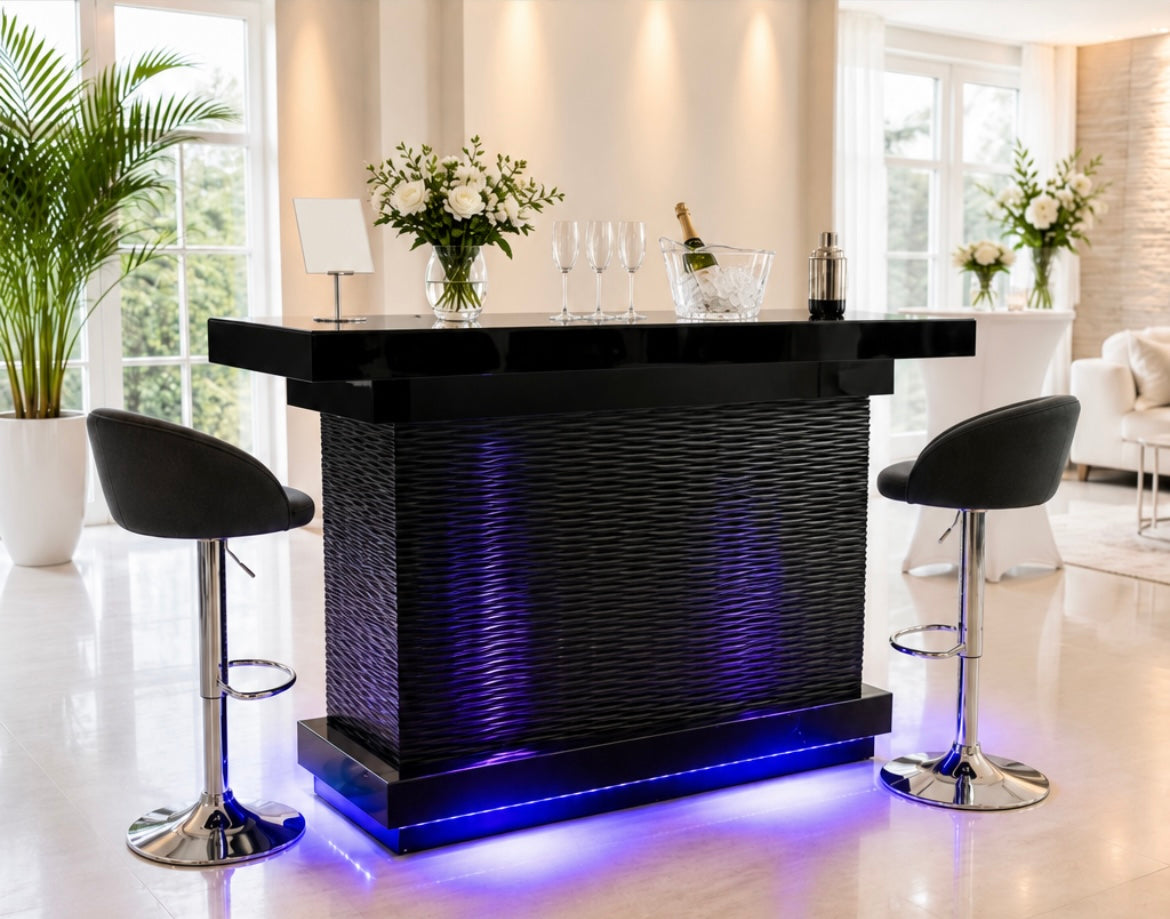 Black Colour-Changing LED Home Bar