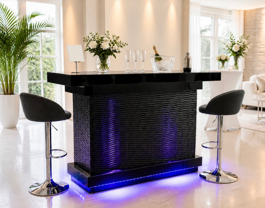 Black Colour-Changing LED Home Bar
