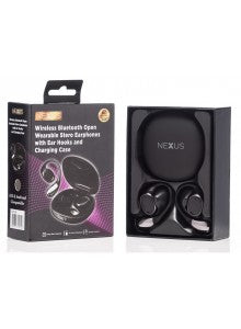 NEXUS WIRELESS BLUETOOTH OWS EARPHONES WITH EAR HOOKS AND CHARGING CASE BLACK