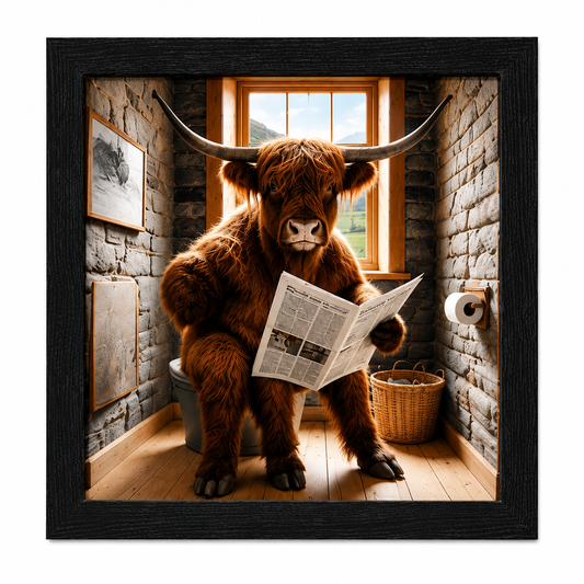 Highland Cow Bathroom Print
