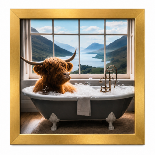 Highland Cow Bathroom Print