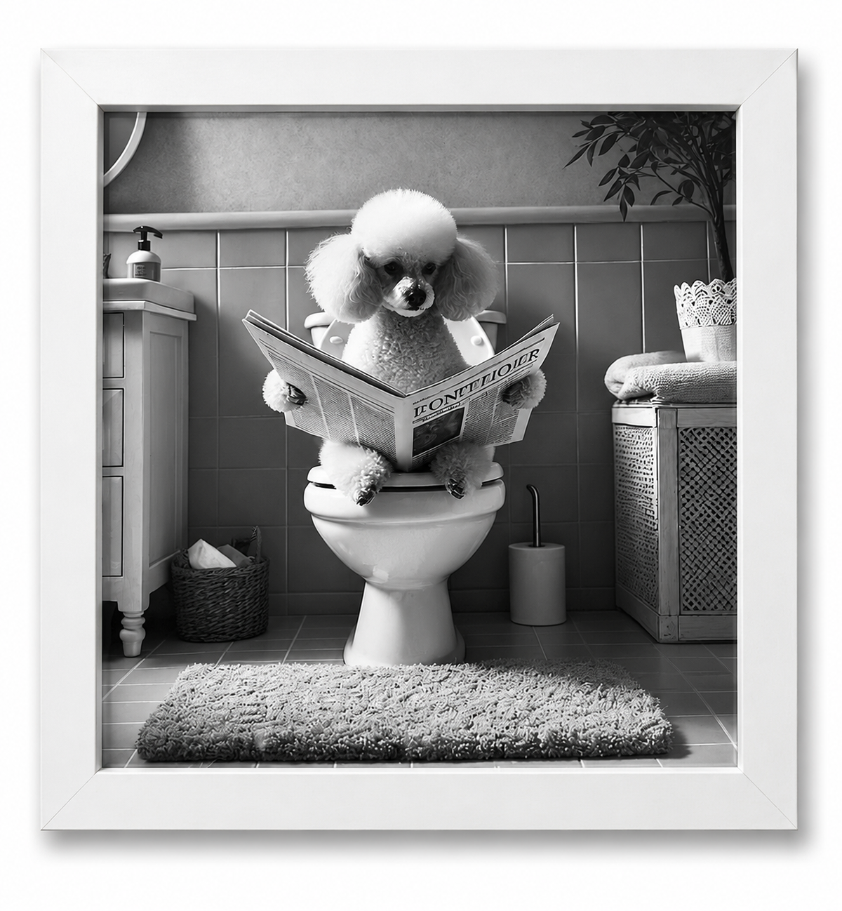 Poodle Bathroom Print
