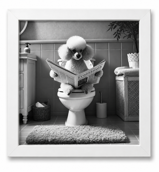 Poodle Bathroom Print