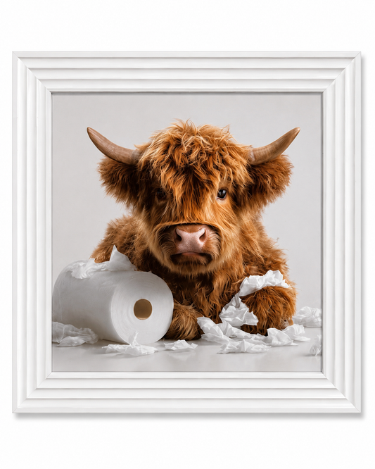 Highland Cow Toilet Roll Print