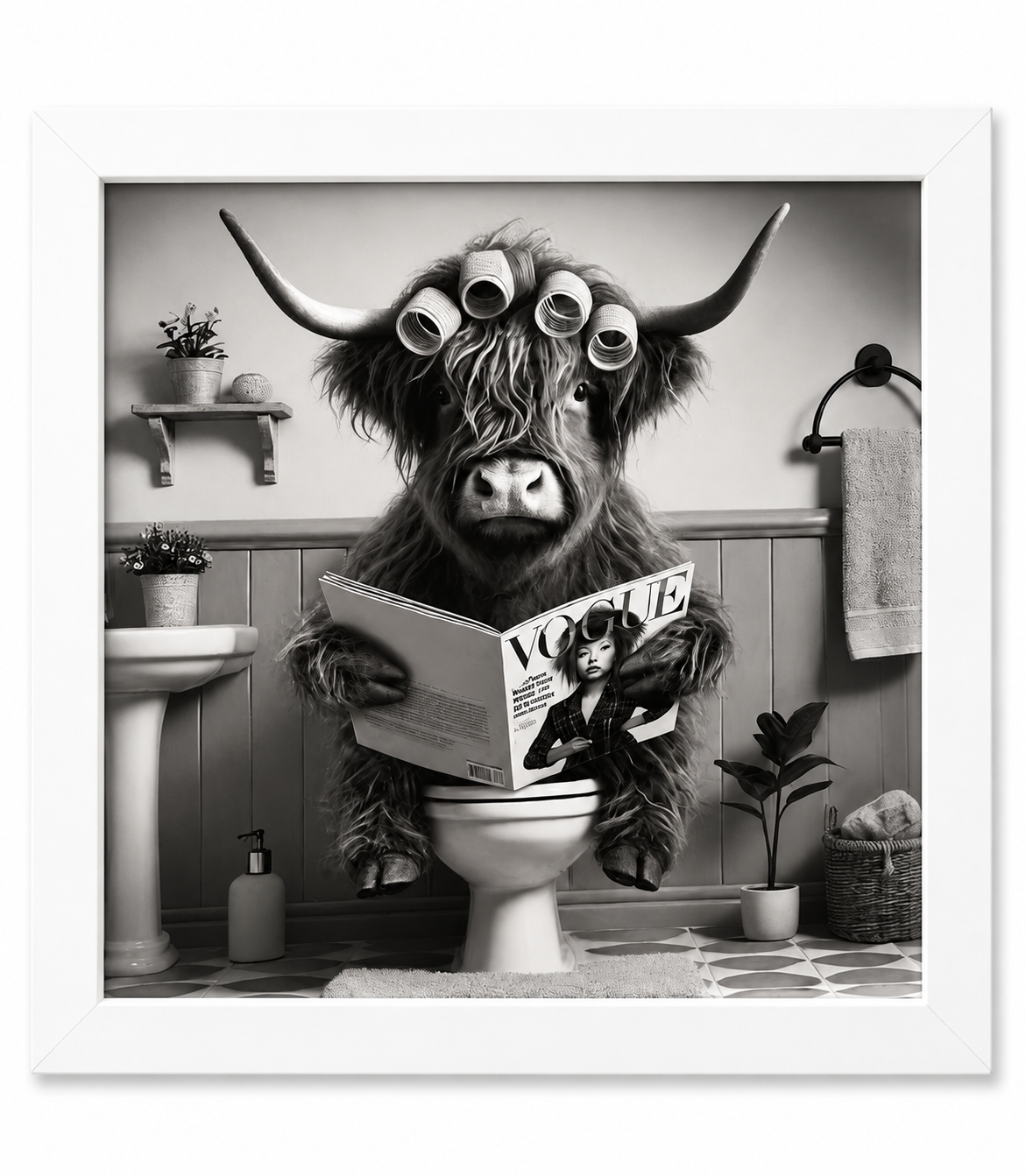 Highland Cow Bathroom Print