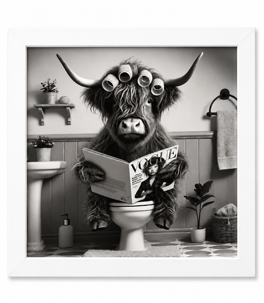 Highland Cow Bathroom Print