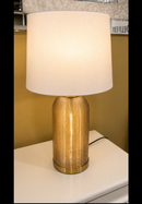 Gold Ribbed Glass Table Lamp