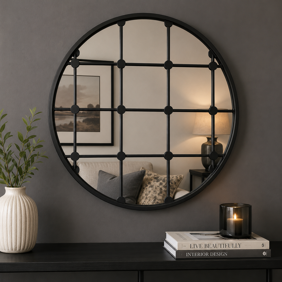 Round Industrial Mirror