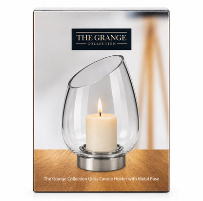 Clear Glass Hurricane Candle Holder