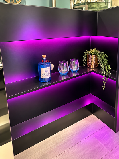 Black Colour-Changing LED Home Bar