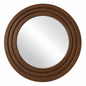 Round Dark Wood Effect Wall Mirror
