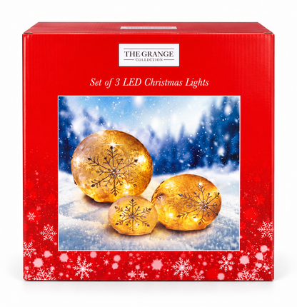 Set of 3 LED Snowflake Christmas Lights