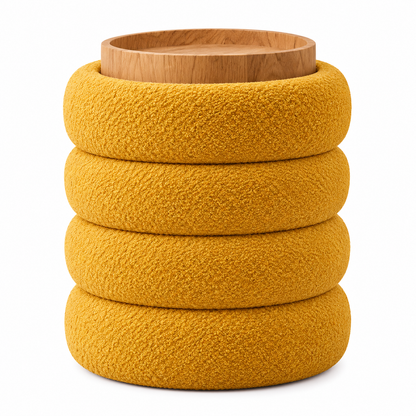 The Grange Mustard Storage Stool with Tray