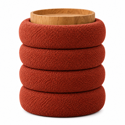 The Grange Rust Storage Stool with Tray