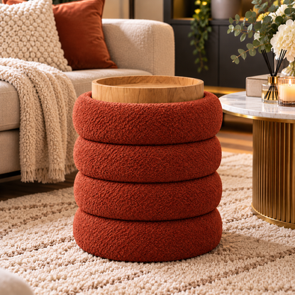 The Grange Rust Storage Stool with Tray
