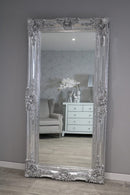 Large Swept Frame Silver Mirror