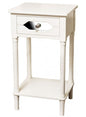THE GRANGE COLLECTION FARMHOUSE WHITE 1-DRAWER SIDE TABLE 40X35X72CM