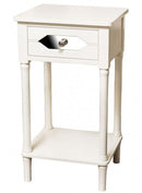 THE GRANGE COLLECTION FARMHOUSE WHITE 1-DRAWER SIDE TABLE 40X35X72CM