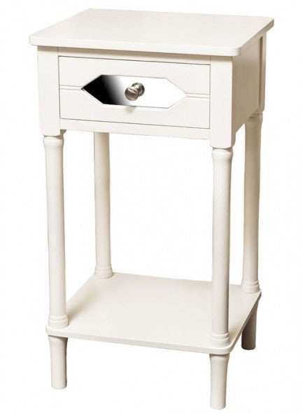THE GRANGE COLLECTION FARMHOUSE WHITE 1-DRAWER SIDE TABLE 40X35X72CM