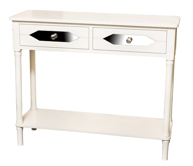 THE GRANGE COLLECTION FARMHOUSE WHITE 2-DRAWER CONSOLE TABLE 90X30X75CM