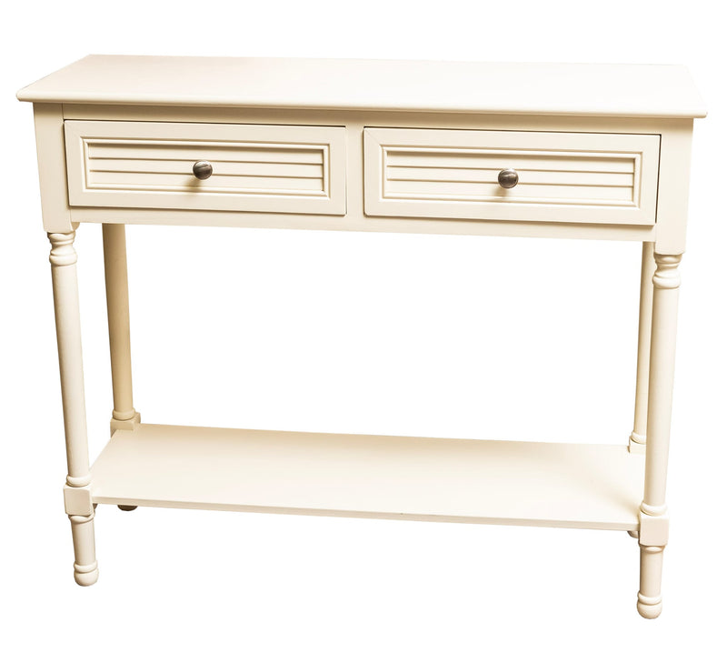 THE GRANGE COLLECTION ANTIQUE PEARL 2-DRAWER CONSOLE TABLE 90X30X75CM