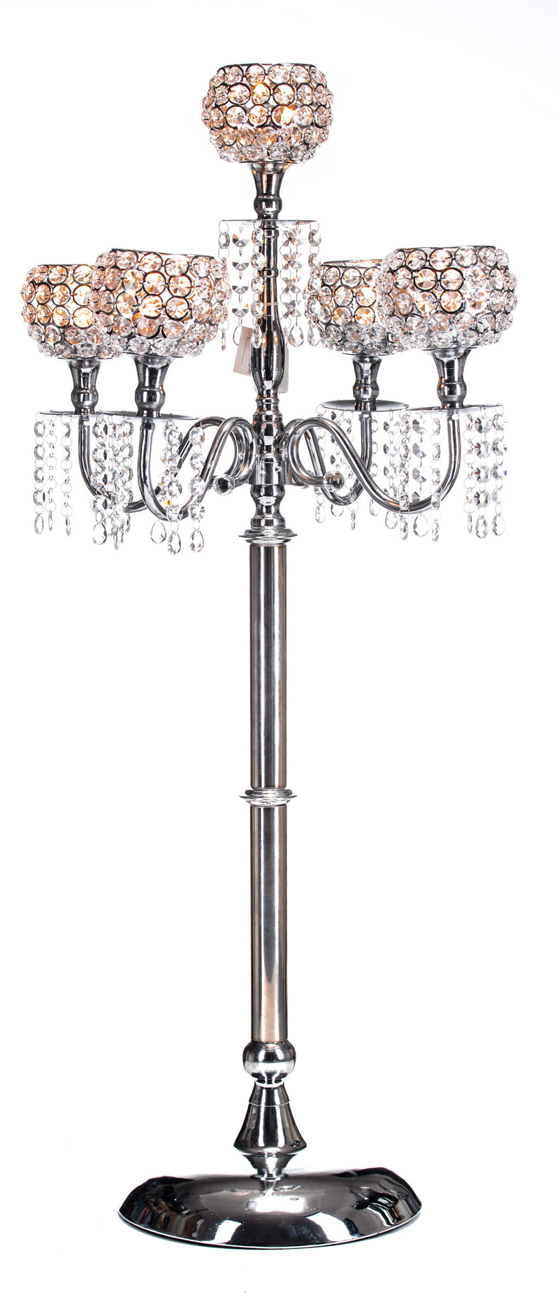THE GRANGE COLLECTION CHROME 5-TEALIGHT CANDLE HOLDER 36X36X96CM