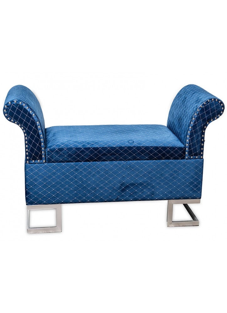 Luxury Blue Love Seat with Storage