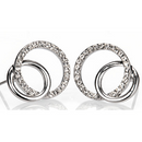 Silver Diamanté Loop Earrings