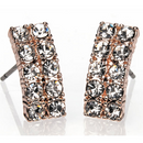 Rose Gold Diamanté Bar Earrings