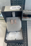 Rose Gold Diamanté Bar Earrings