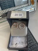 Rose Gold Diamanté Loop Earrings