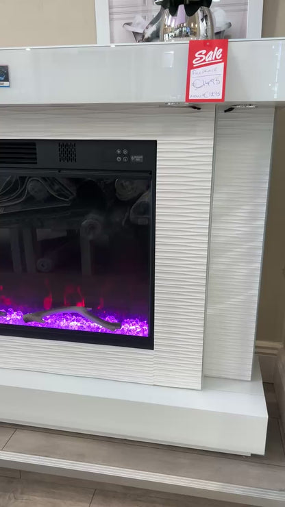 Modern White Electric Fireplace