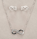 Newgrange Living Silver Infinity Necklace & Earring Set