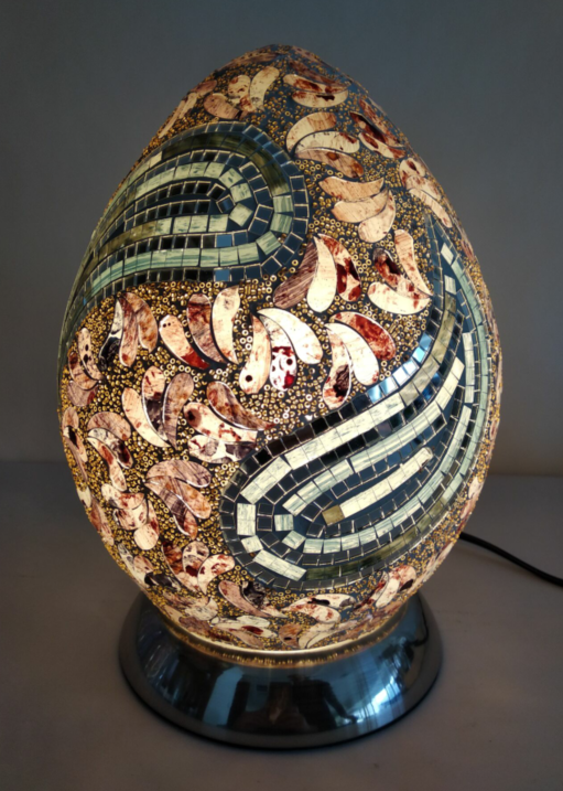 Pink Mosaic Egg Lamp The Grange Collection