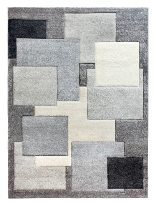 Close up Grey/Cream modern rug 